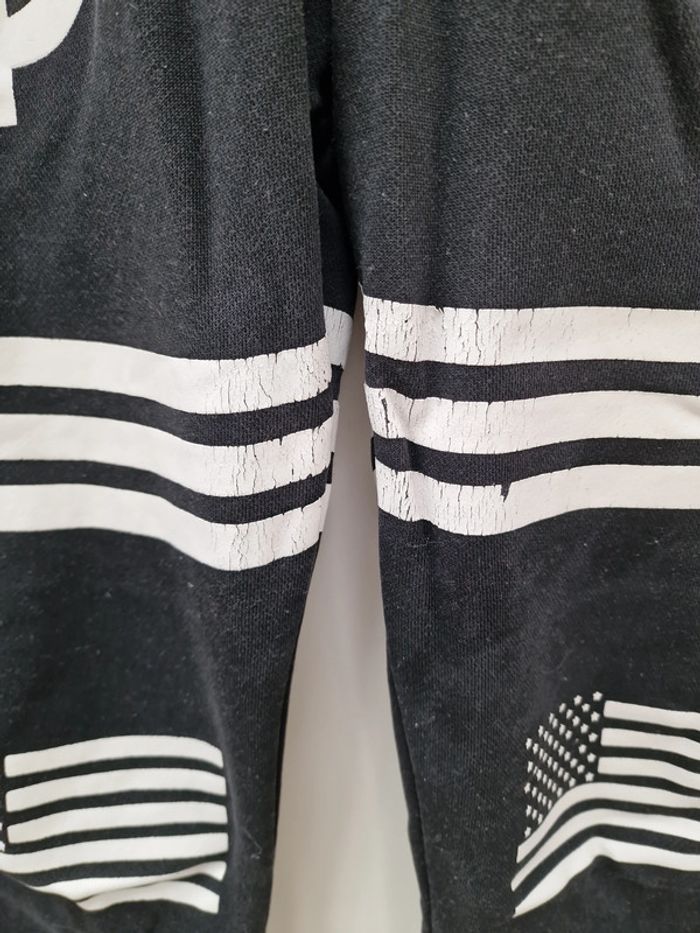 Pantalon Jogging Noir Imprimé Américain Dollars Blanc - photo numéro 2