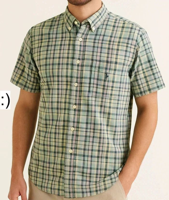 Chemise vintage Ralph Lauren Polo – modèle Caldwell – carreaux verts, bleus et beiges – Y2K