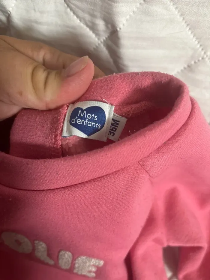 Pull jolie cœur taille 36mois marque mots d'enfants - photo numéro 3