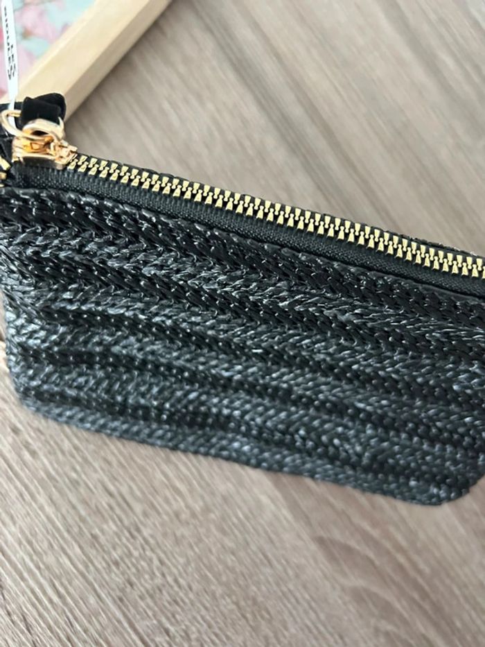 Pochette noire tressée - 17 x 11 cm - photo numéro 3