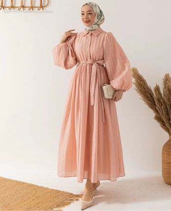 Robe longue rose
