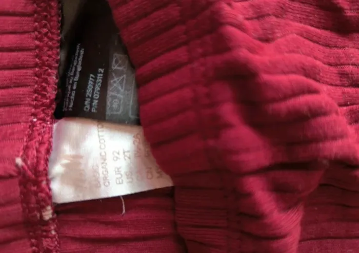 Legging velours côtelé bordeaux - photo numéro 3