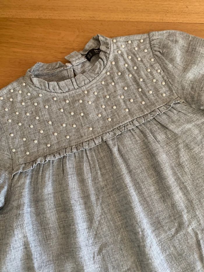 Blouse grise et perles XS - photo numéro 6