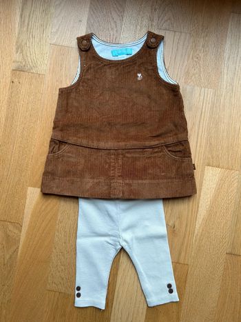 Ensemble robe en velours et legging obaïbi bébé fille