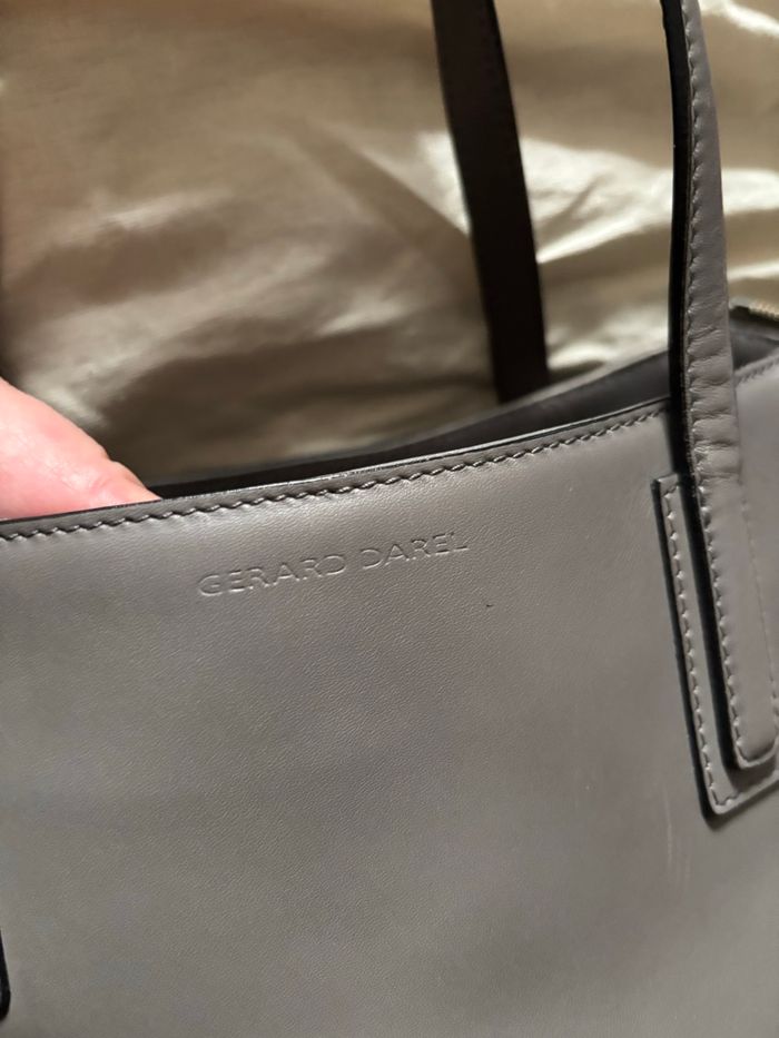 Sac Gerard Darel cuir gris authentique # - photo numéro 7