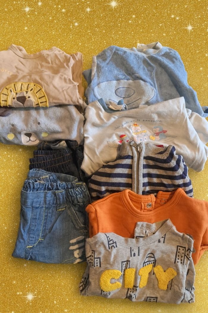 Lot bébé 6 mois pyjamas pull turbulette jean - photo numéro 3