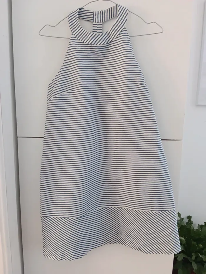Robe en coton légère à fines rayures bleues taille XS - photo numéro 2