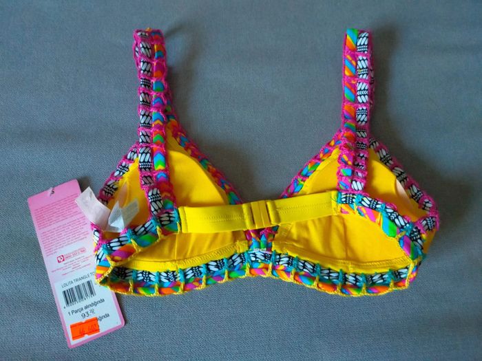 Haut de bikini triangle jaune & multicolore – Penti – Taille 34 - photo numéro 3