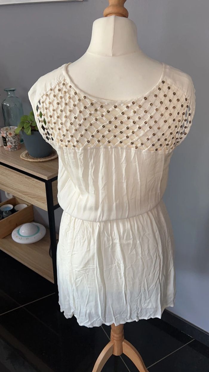 Robe blanche ceinturée Camaïeu - photo numéro 3