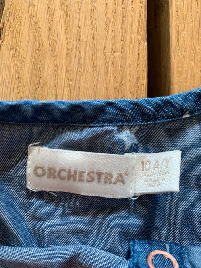 Robe bleue manches 3/4 motifs étoiles fille 10 ans Orchestra - photo numéro 3