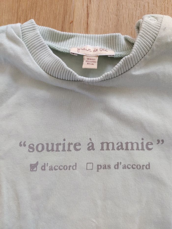 T-shirt grain de blé 18M sourire à mamie - photo numéro 3