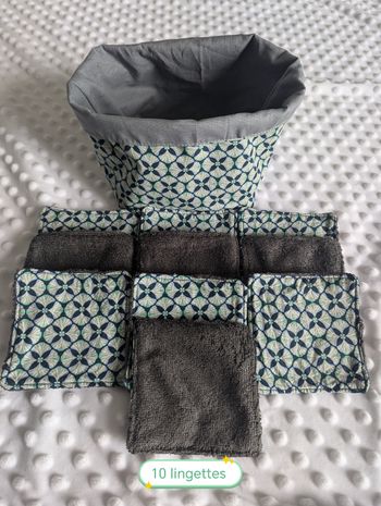 Panier et 10 lingettes lavables