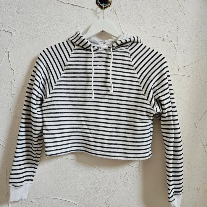Pull rayé à capuche H&M