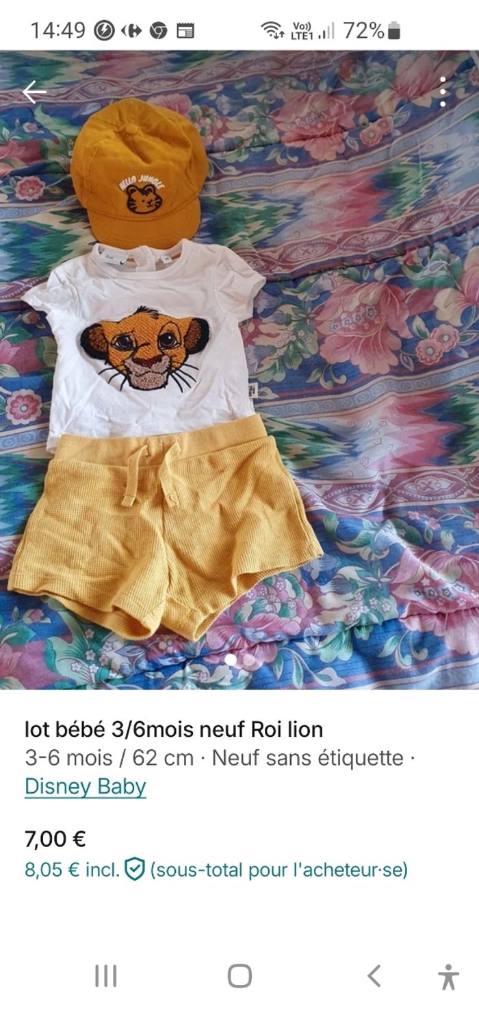 lot bébé 6 mois Roi Lion