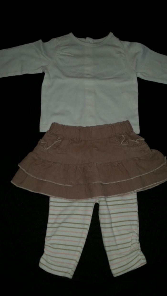Ensemble fille 3 mois t-shirt /legging/jupette