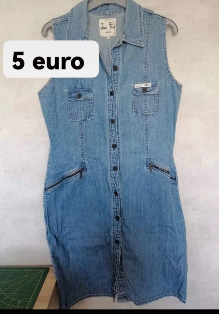 Robe jeans sans manches t 38 40 - photo numéro 2