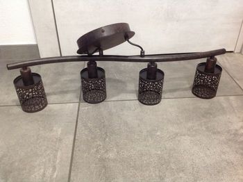 Suspension / plafonnier Almera à 4 lampes brun antique