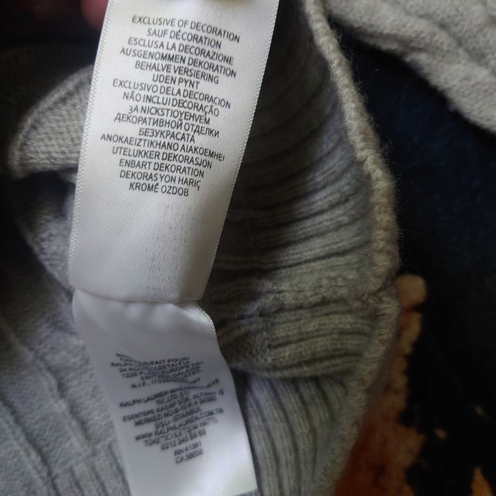 Pull col V Ralph Lauren Taille L - Gris - photo numéro 7