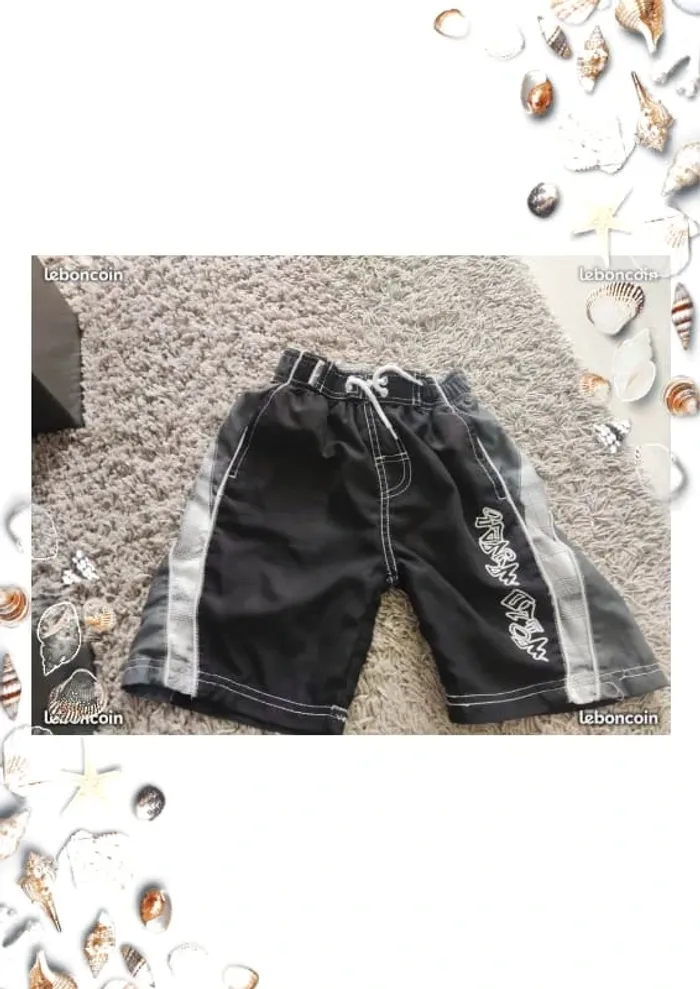 Short noir et blanc taille 7 8 ans rebel surf