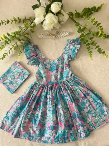 👑 Robe Jacadi Cérémonie – Taille 2 ans – Tissu Liberty Ciara – Élégance florale 👑