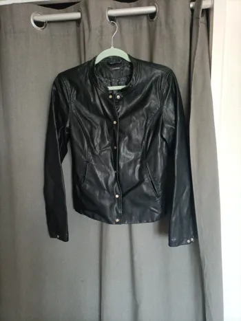 Veste cardigan simili cuir
