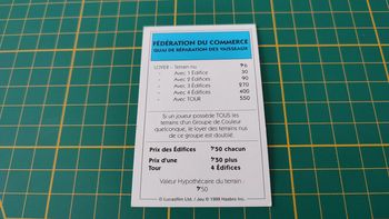 Propriété quai de réparation des vaisseaux pièce jeu de société Monopoly Star Wars épisode 1 #A81