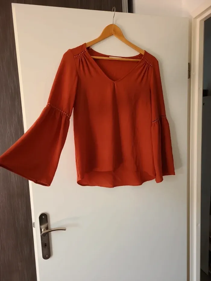 Blouse camel oranger