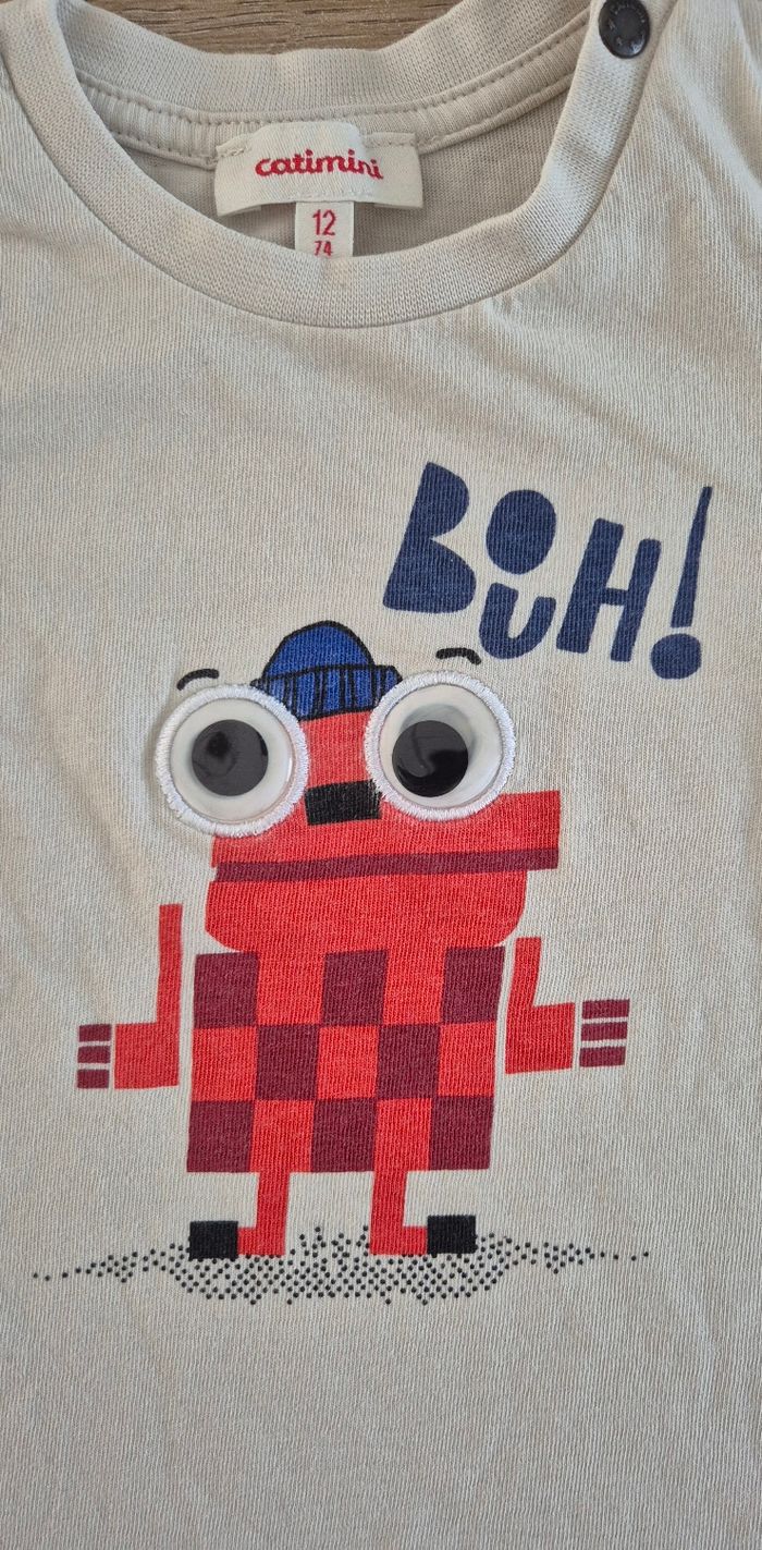 T-shirt ML Catimini 12 mois - photo numéro 3