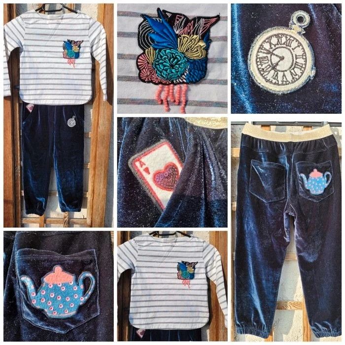 Ensemble billieblush velours bleu nuit 🕰 pantalon jogging et haut manches longues 6 ans