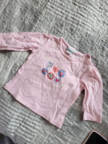 Tee shirt rose disney 12 mois