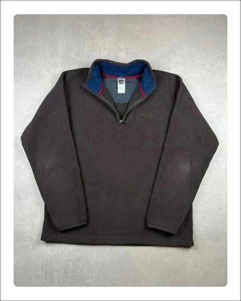 The North Face Fleece Half Zip Rollneck pile Jacket TNF Vest | Brown | Size L | Men #62