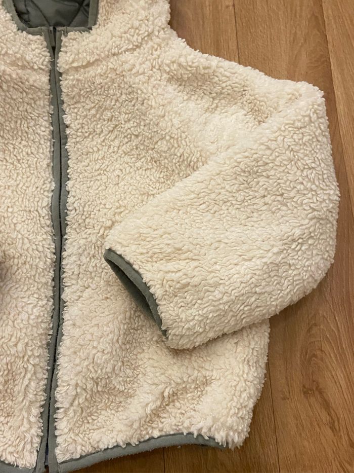 Parka réversible kaki/crème fille 5/6 ans - photo numéro 4