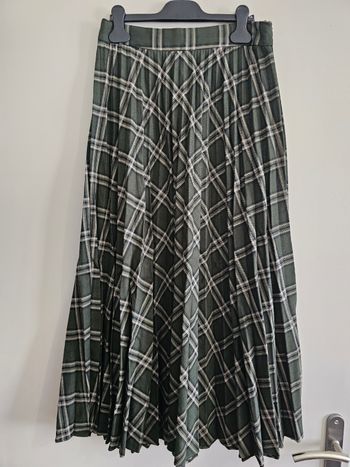 Jupe à carreaux verte Mango Taille S