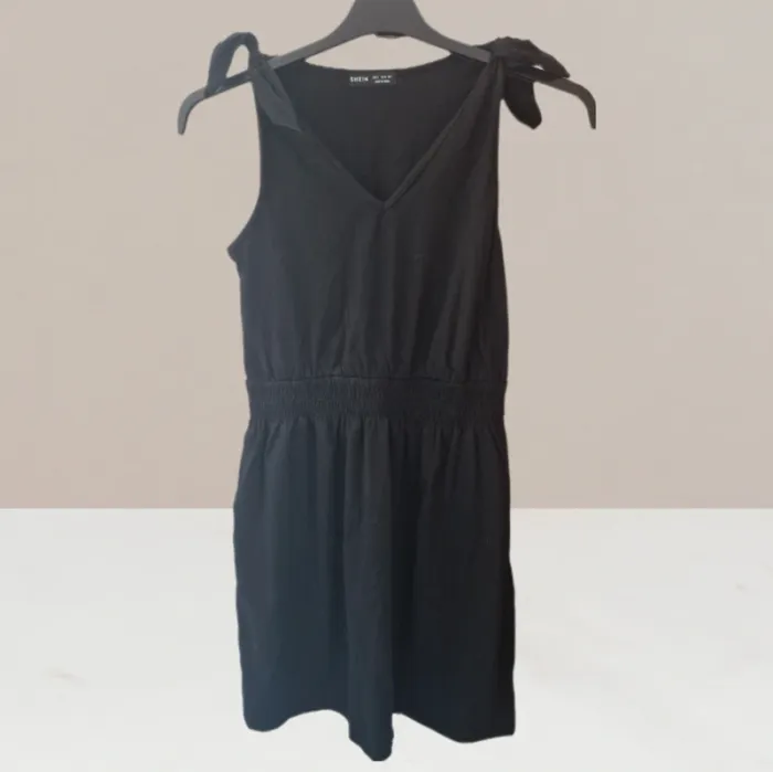 Robe sans manches à épaules nœuds noir - Shein - Taille S