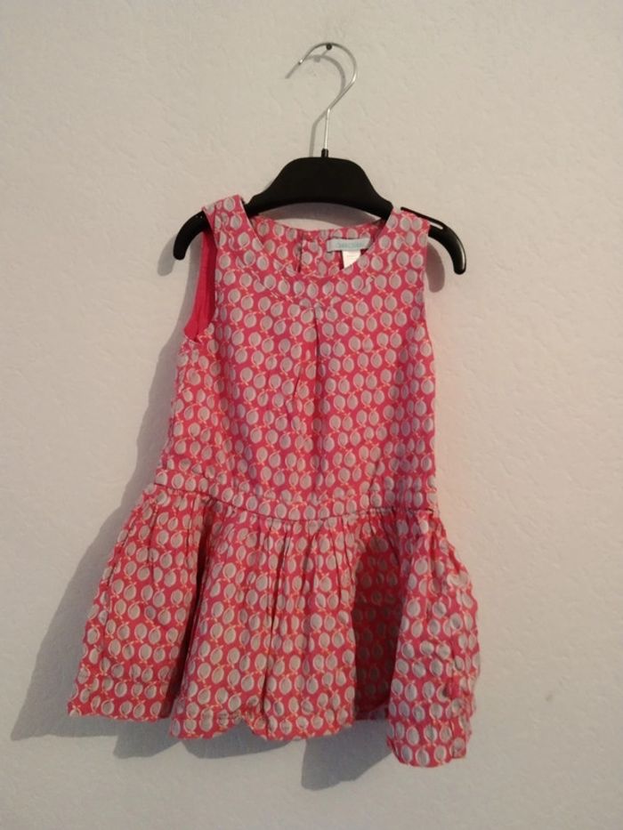 robe imprimé pois sans manches okaidi fille 18 mois