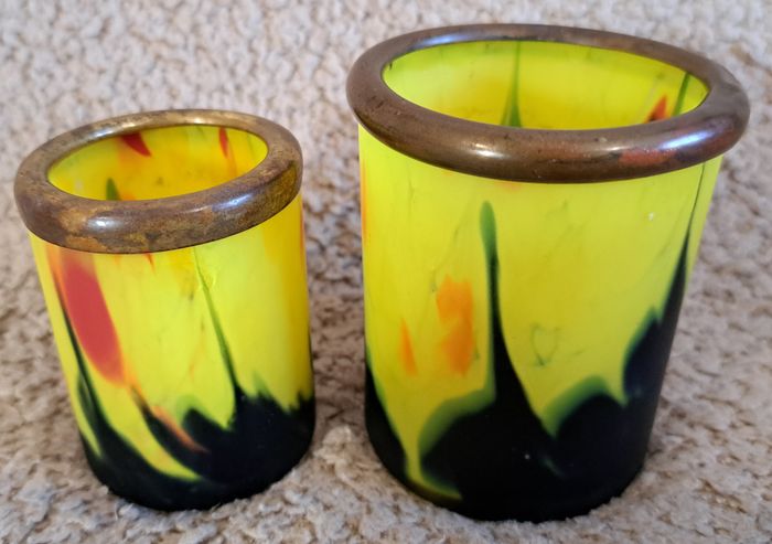 🍽 Lot de 2 petits pots en pate de verre
