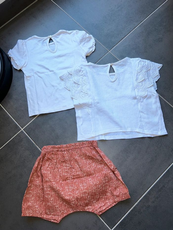 Lot de 2 t-shirts et short bébé fille Kiabi - photo numéro 12