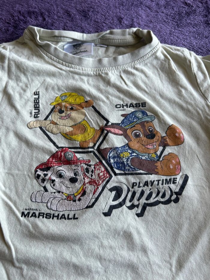 t shirt pat patrouille chase, ruben et marcus taille 5ans - photo numéro 2