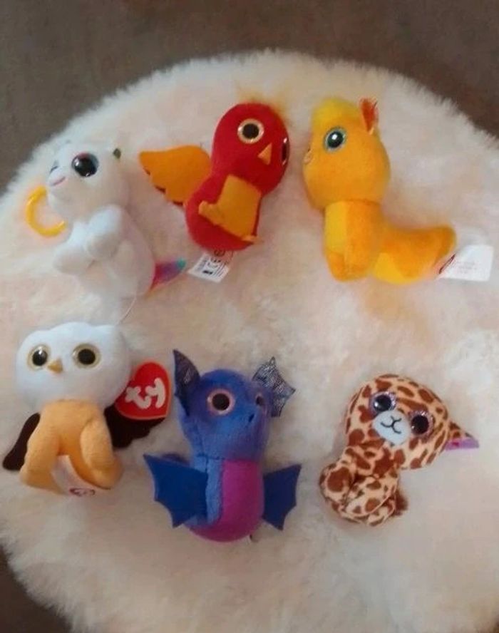 Lot 6 petites peluches TY - photo numéro 2