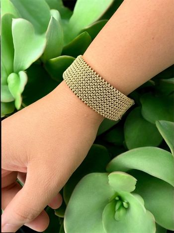 Bracelet maille doré manche