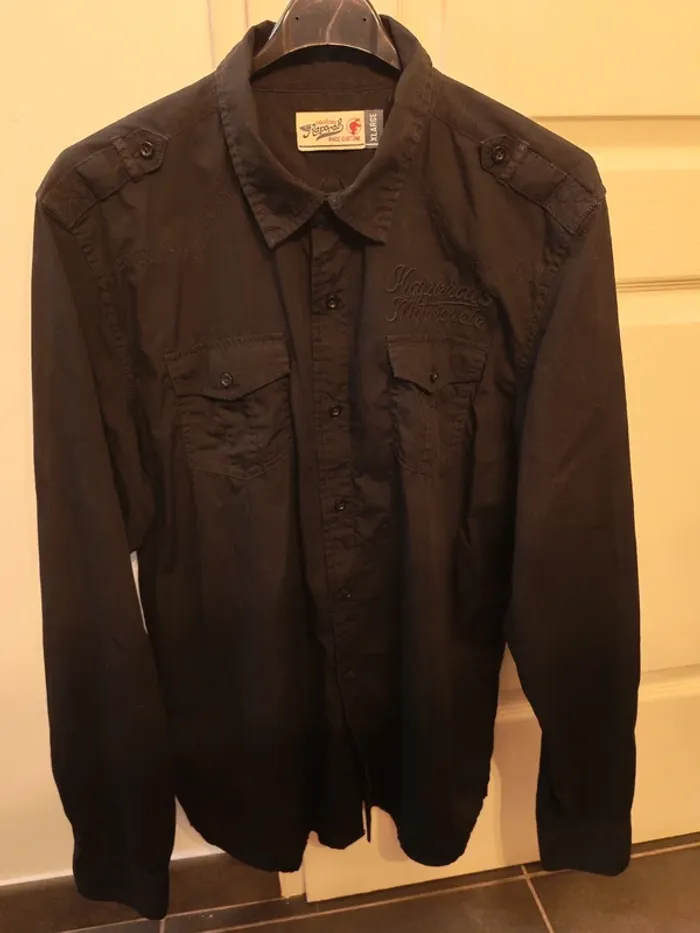 Chemise noire brodée xl Kaporal