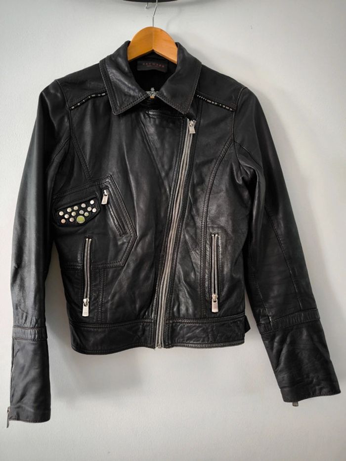 Veste en cuir noir Oakwood – Taille M 38 - photo numéro 2