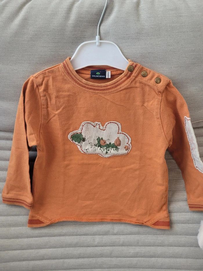 Tee shirt manches longues orange - photo numéro 4