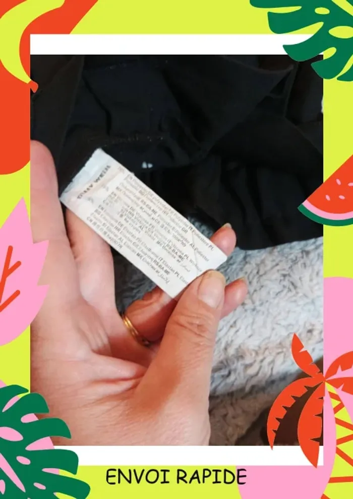 Jolie short noir avec bande jaune - photo numéro 5