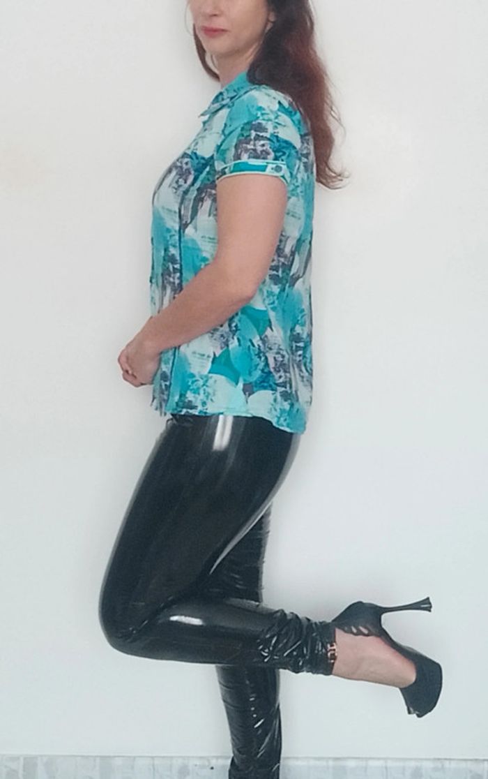 Chemise manches courtes tons bleus taille 36 - photo numéro 5