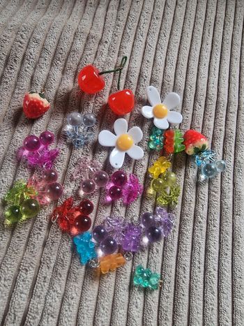 Lot Breloque fruits/ourson/fleurs