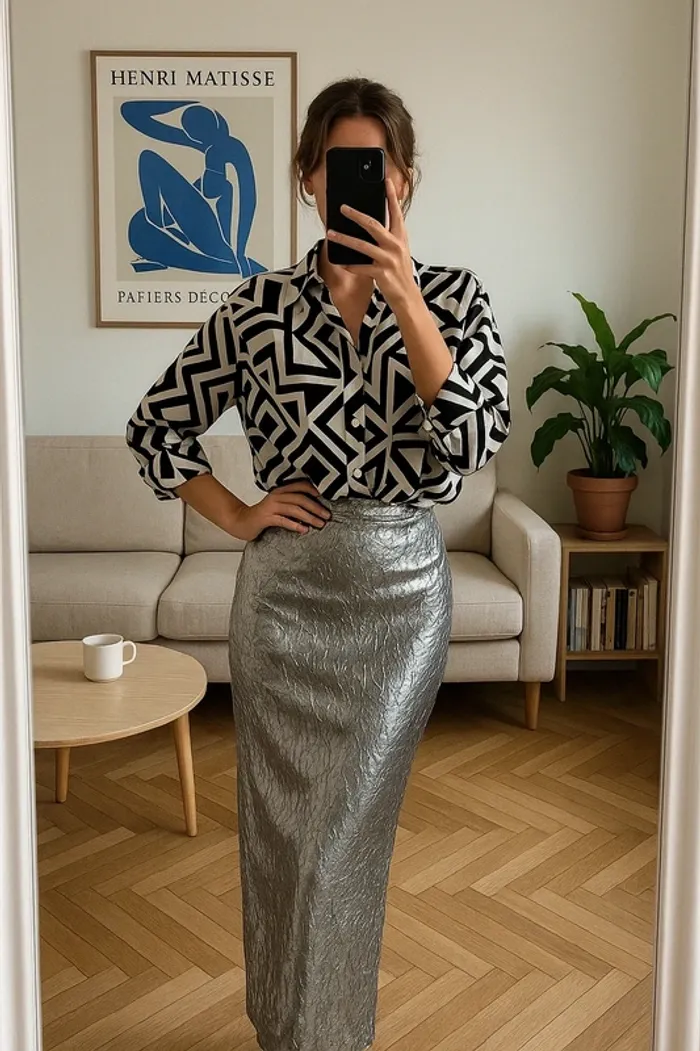 Jupe longue argentée Boohoo taille 40 neuve
