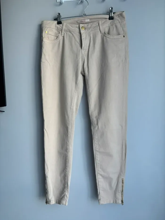 camaieu jean beige skinny taille 38 coton 98 regarder toutes les photos et mesures