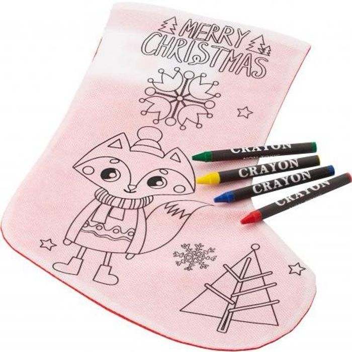 Lot de 2 chaussettes et 2 bonnets de noel à colorier - photo numéro 8