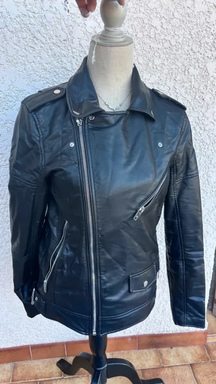 💕 veste perfecto noire taille 36 S #zara - photo numéro 4